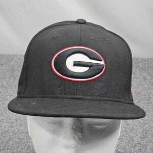 Georgia Bulldogs New Era Hat Mens 6 7/8 Black 59FIFTY Fitted UGA Logo Cap NCAA